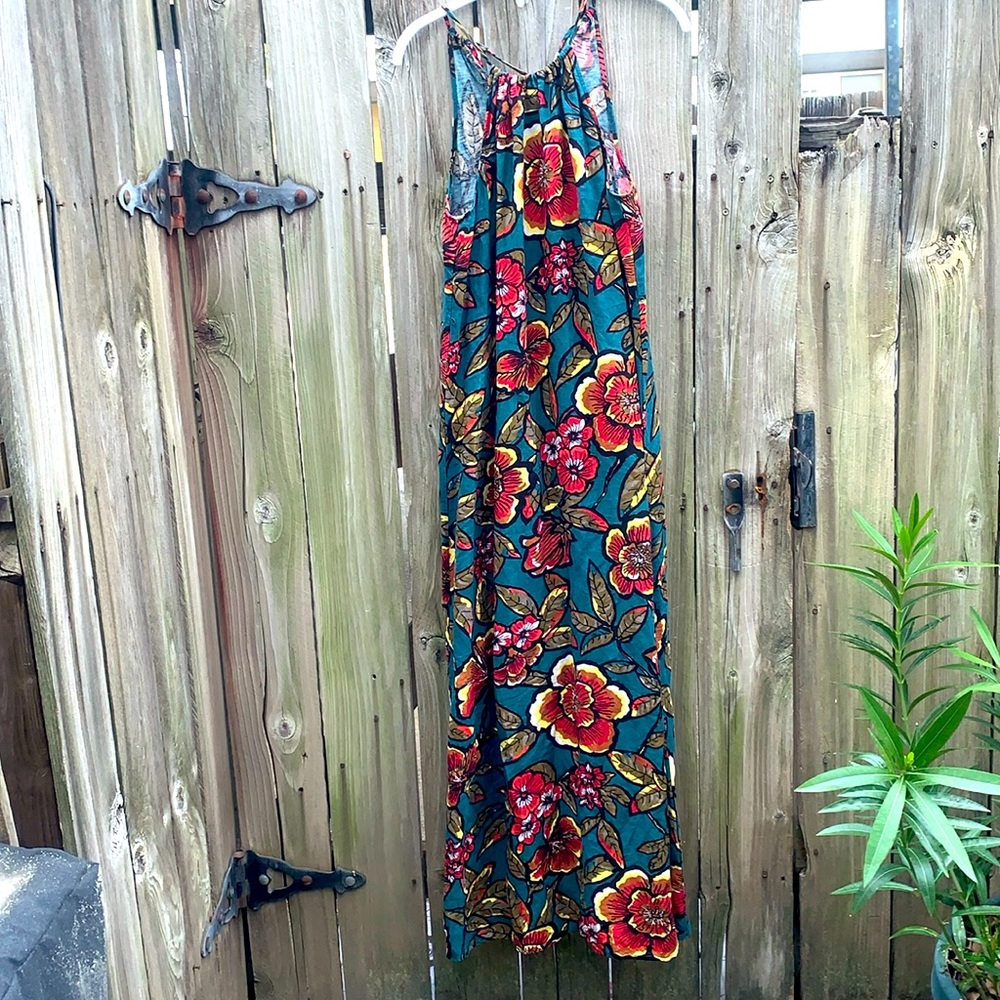 Loft Tropical Paradise Floral Whimsical Dress Linen Blend Women’s Sz XS Small